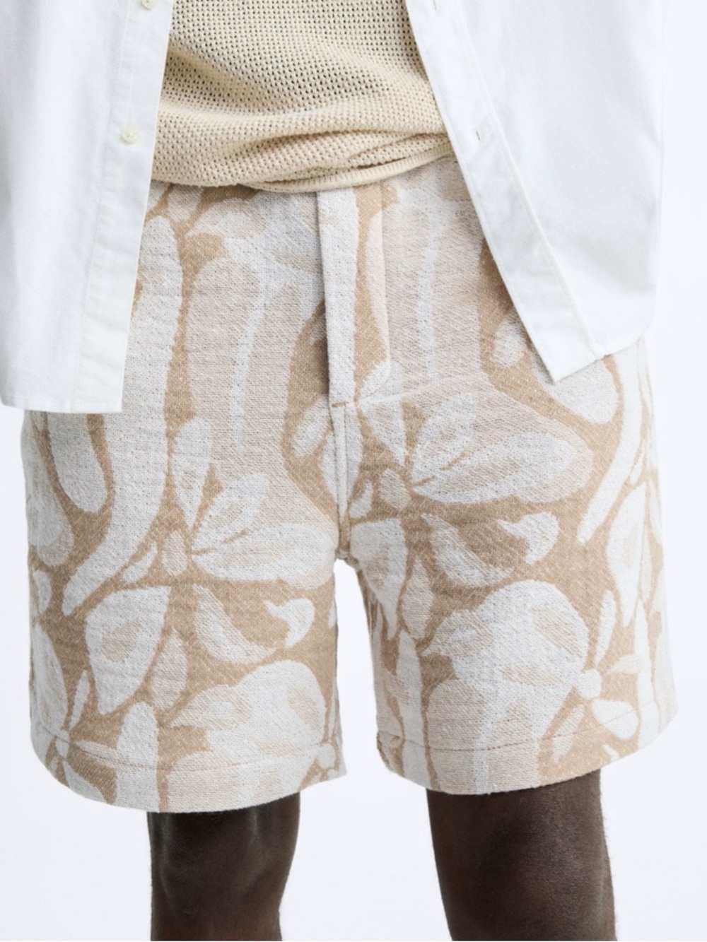 Zara Floral Jacquard Shorts